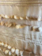 gold shiny taffeta table linen petals three dimensional textured tablecloth rental michigan event wedding party rentals flint