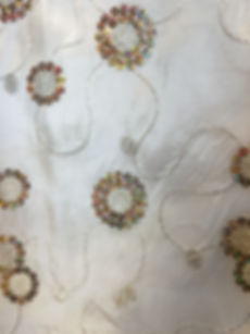 ivory taffeta gold circle sequin table linen tablecloth rental michigan event wedding party rentals grand rapids detroit troy
