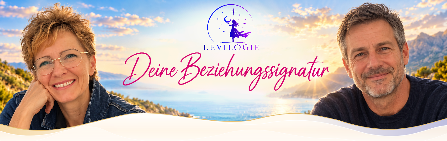 Levilogie – Deine Beziehungssignatur. Levi und ihr Partner am Meer.