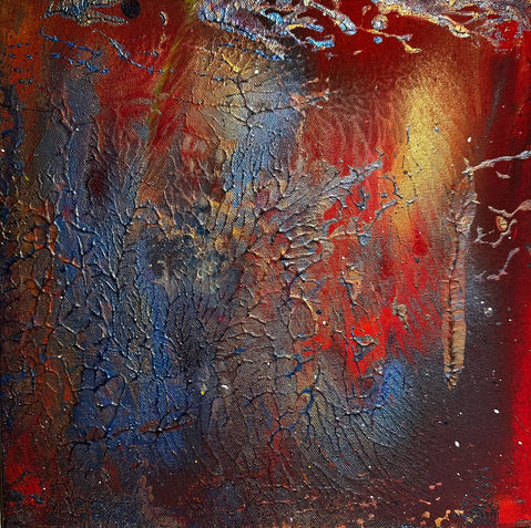 Ege is one of my friends.  This painting was done using the printing technique  on the painting called Tobacco pipe.