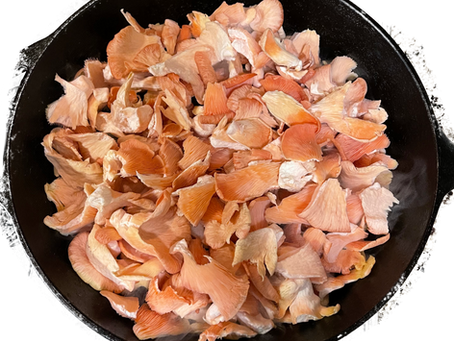 Pan Fried Pink Oyster Mushrooms