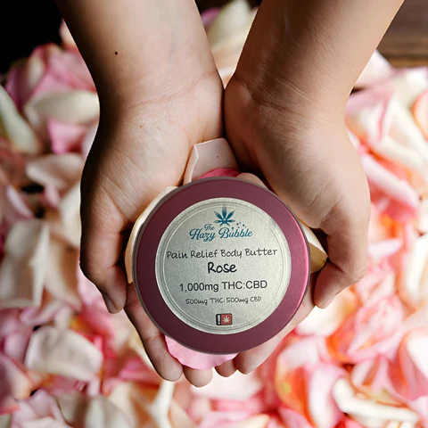 Rose 1,000mg ∆8 THC + CBD Whipped Body Butter  - Organic - Vegan -