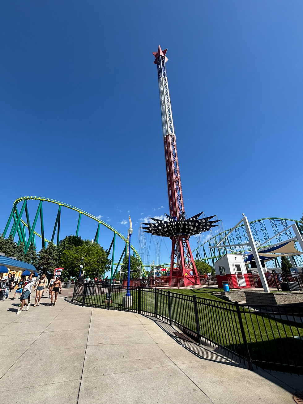 We are making our way to Steel Venom, the last inverted impulse rollercoaster with a holding break.