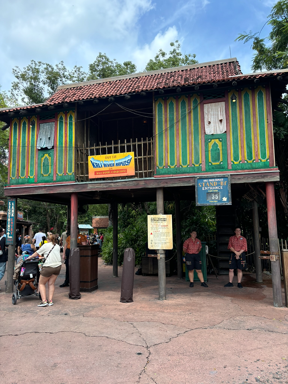 We have made our way towards the Asia section of the park. We will not be doing Kali River Rapids today though.