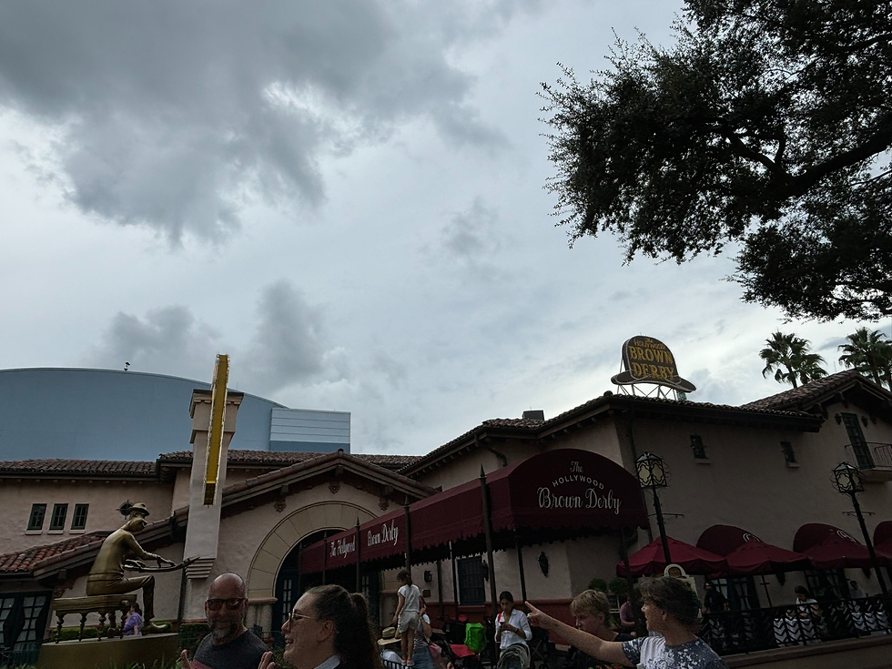 Heading back towards the front of the park, You can enjoy Fine Dining at The Hollywood Brown Derby! Be Sure to try the Famous Cobb Salad