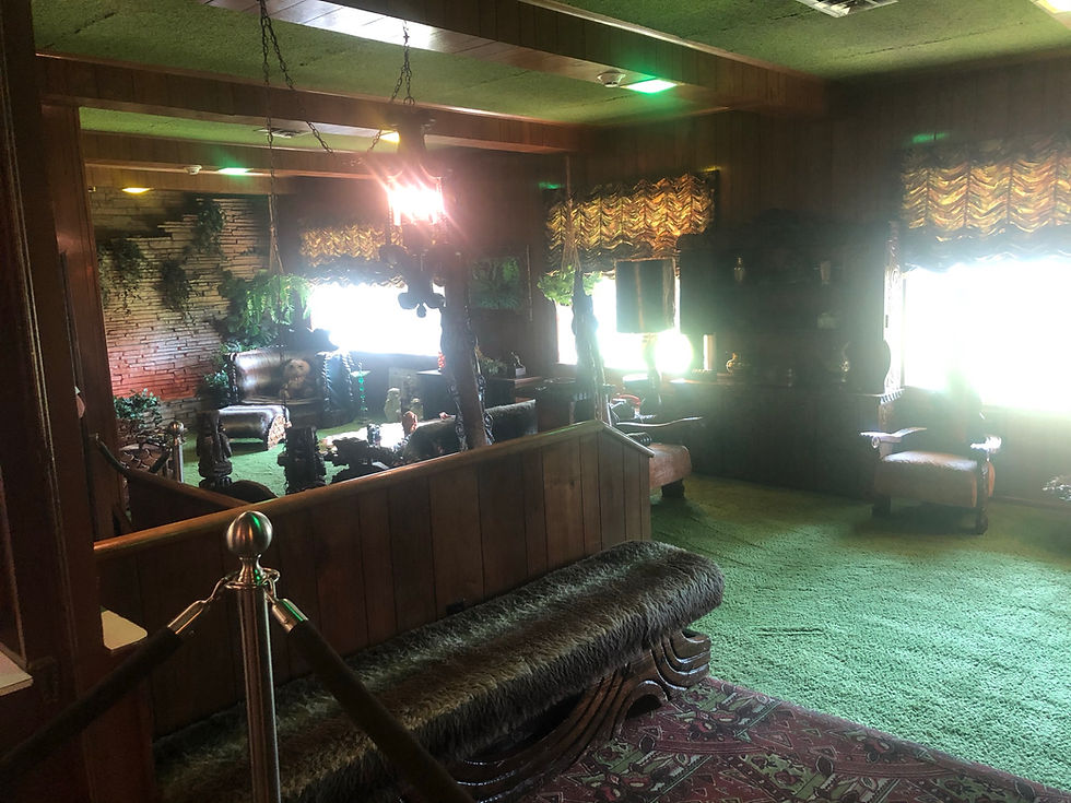 Take a look at that Green Shag Carpet!