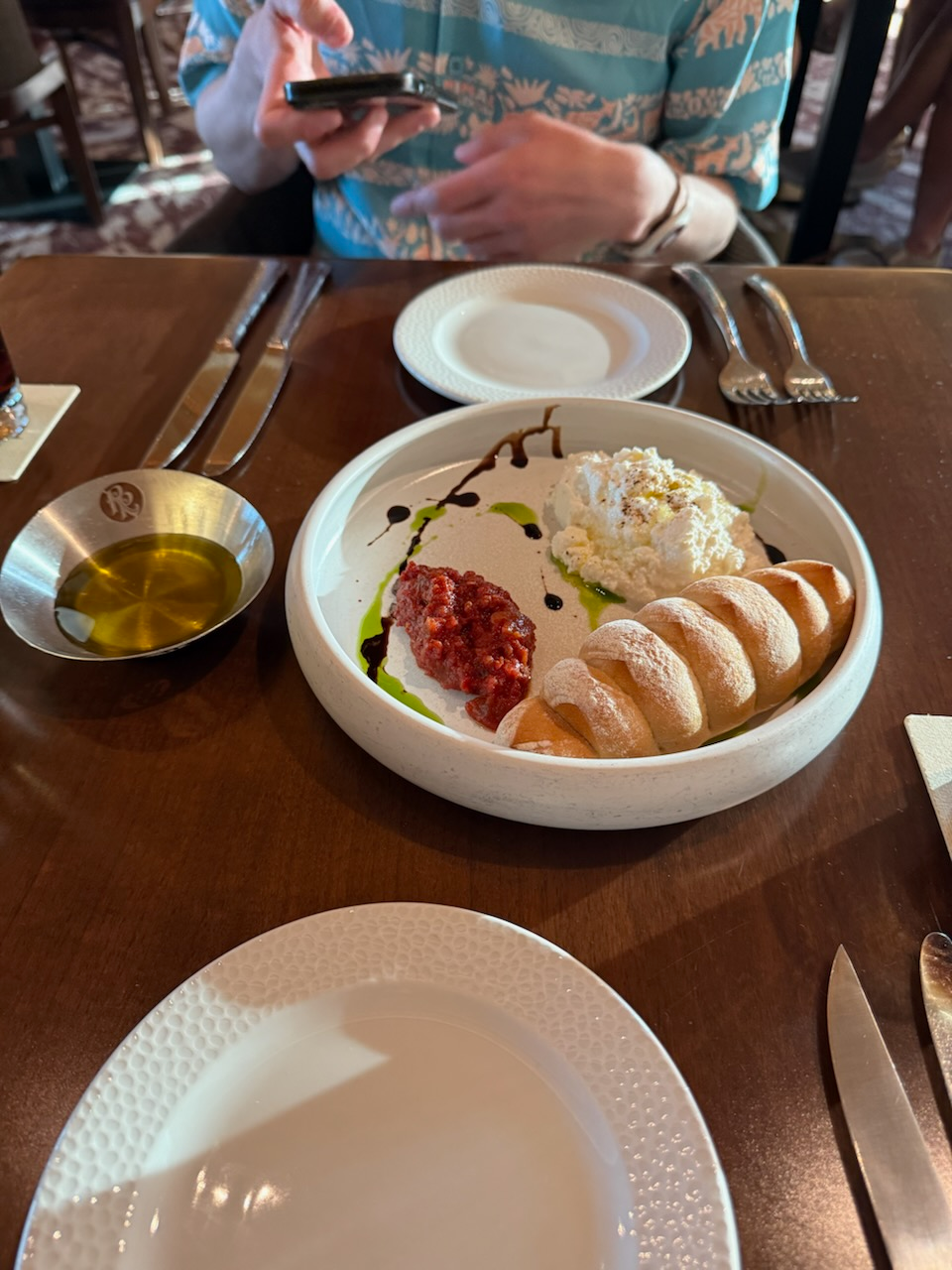 The Ricotta - Tomato Jam, Aged Balsamic, Cracked Pepper, Basil w/ House Bread