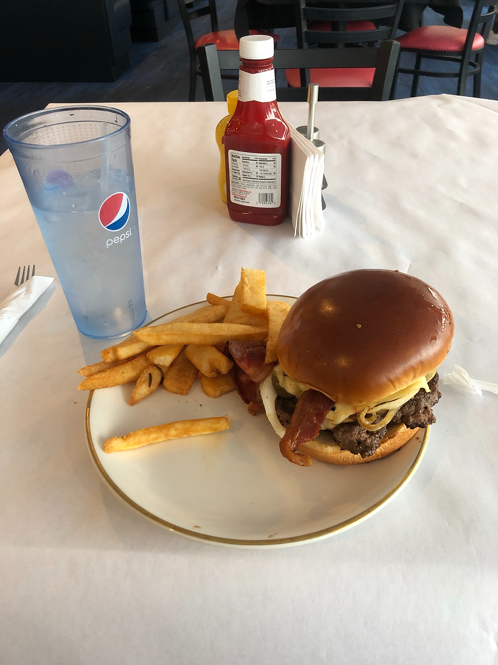 I Ordered The Sky Burger, Which Had Chorizo, Bacon, Jalapenos, Grilled Onions and Pepper Jack Cheese