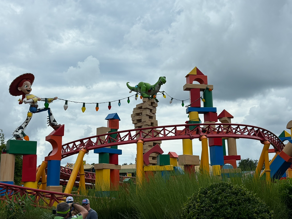 The Land makes you feel like your a toy left in the backyard. Pictured above is the Slinky Dog Dash Rollercoaster