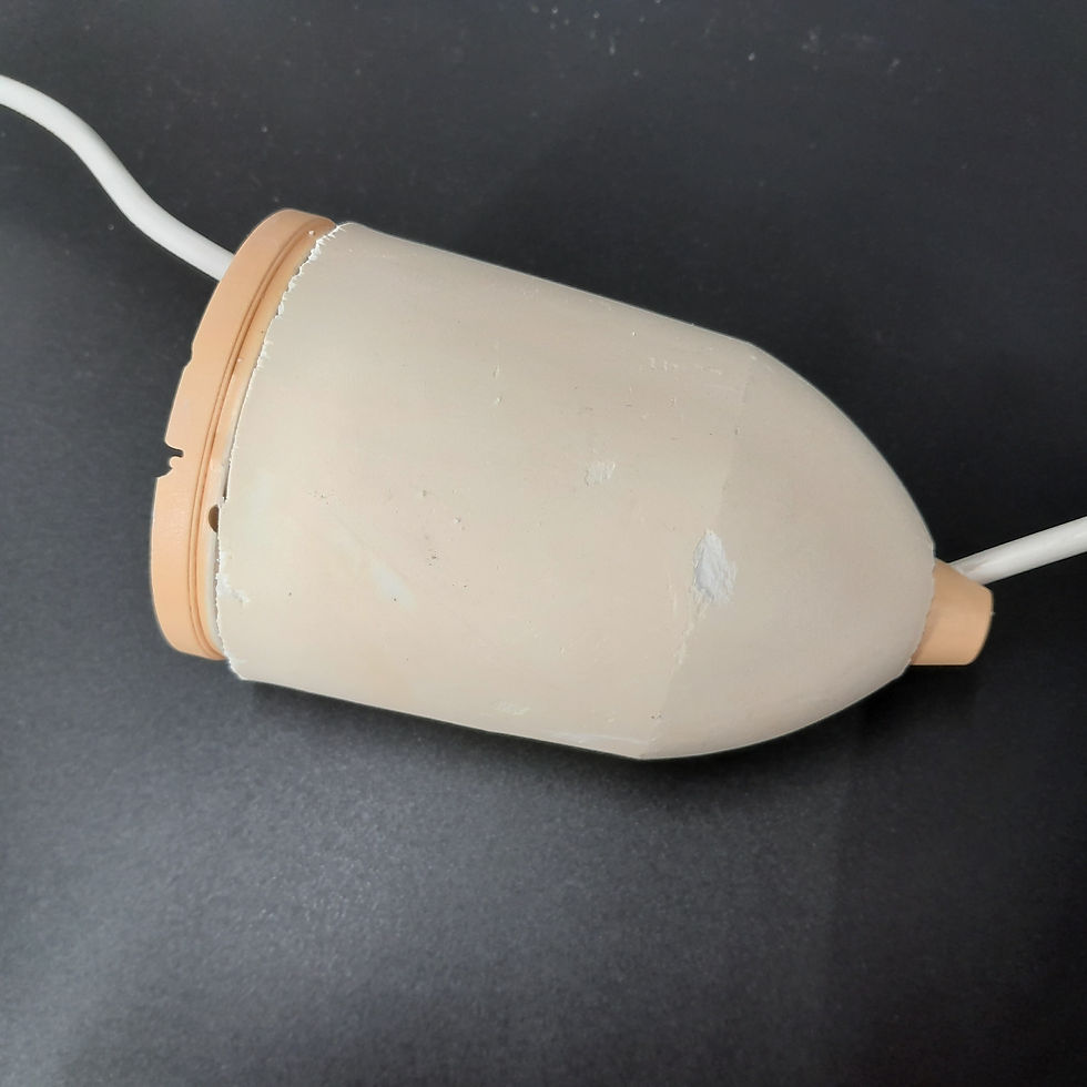 Miniaturebillede: Vintage pendel loftlampe i hvid metal