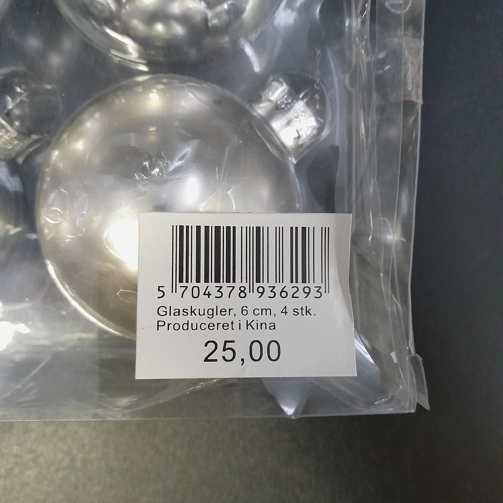 Glaskugler i sølv 4 stk.