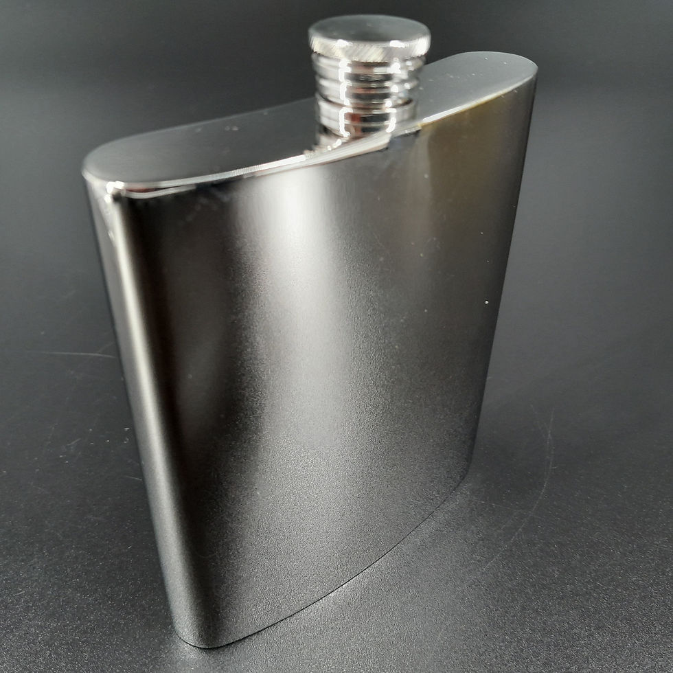 Lommelærke i poleret rustfrit stål 150ml