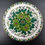 Miniaturebillede: Håndlavet dekorativ tallerken med grønt blomstermønster og guld