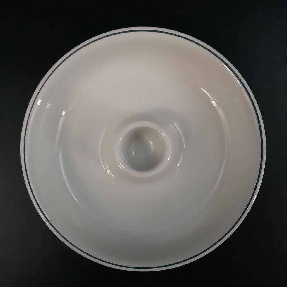 Blåkant lysestage i fajance af Royal Copenhagen nr. 3091