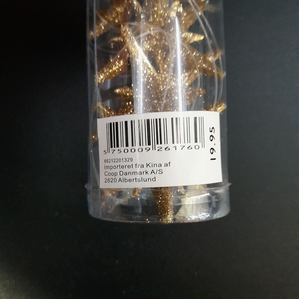 Gyldne stjerner juleophæng 4 stk.