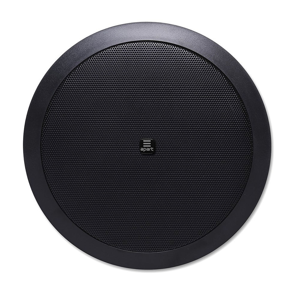6.5" two-way ceiling speaker 100 volt / 20 watts, 16 ohms / 60 watts, black