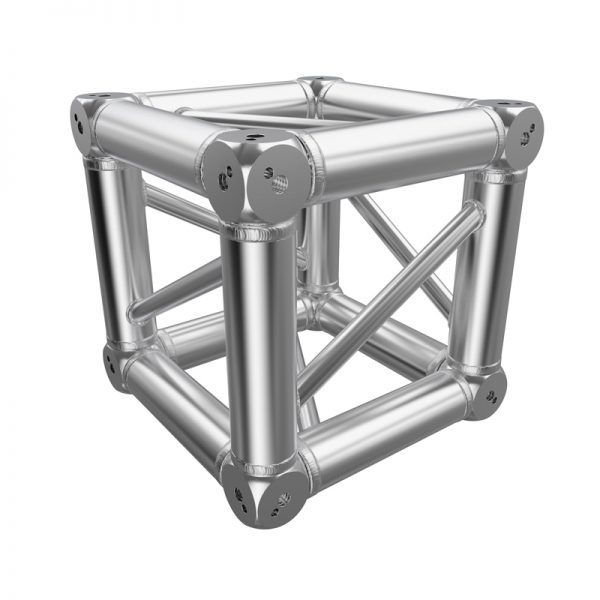 F34 Square Truss 6 Way Cube Junction with Conical Half-Spigot Connectors