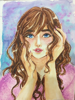 Watercolor girl
