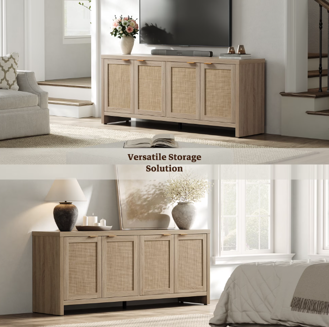 Miniatura: Ref. 2513 SICOTAS Mueble para TV de Ratán con 4 Puertas