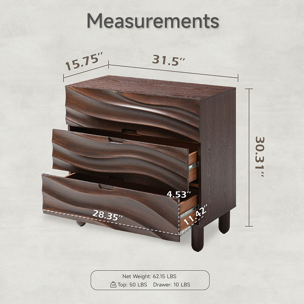 Miniatura: Ref: 2499Mesa de noche COZAYH Featuring 3D Wave Fronts, Modern Storage Dresser
