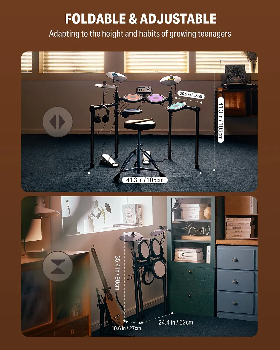 Thumbnail: Donner DED-70L Beginner Electronic Drum Set with LED Light