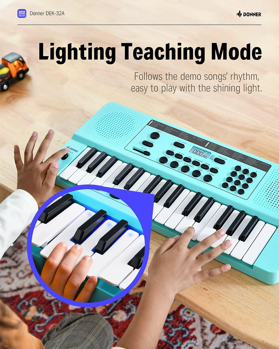 Thumbnail: Donner DEK-32 Cyan Mini Keyboard | Fun Clavier Électronique Enfant Maroc
