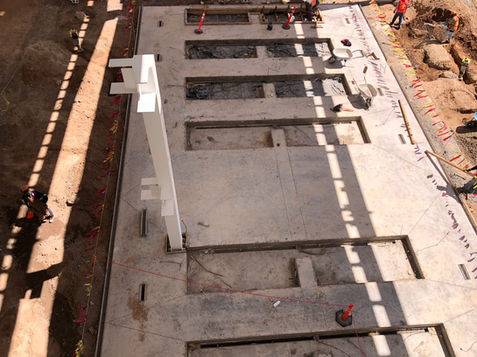 Vista aérea de pilar de cimentacion.