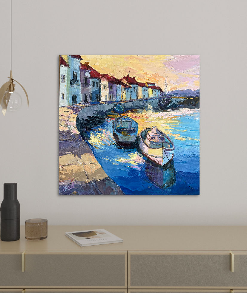 Thumbnail: Portugal Harbor, 20x20”