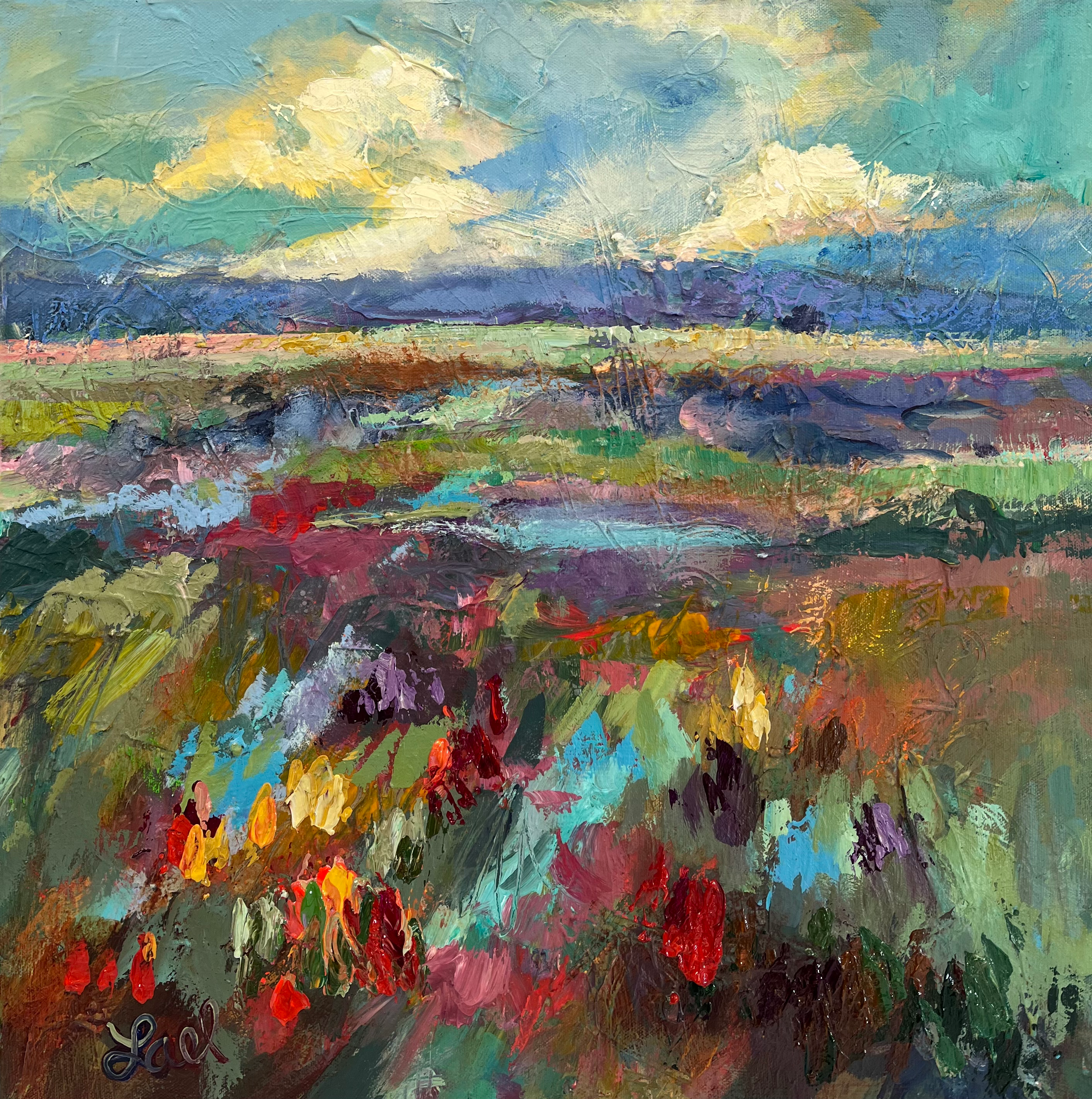 🔴 sold  Wild Geranium 20x20"