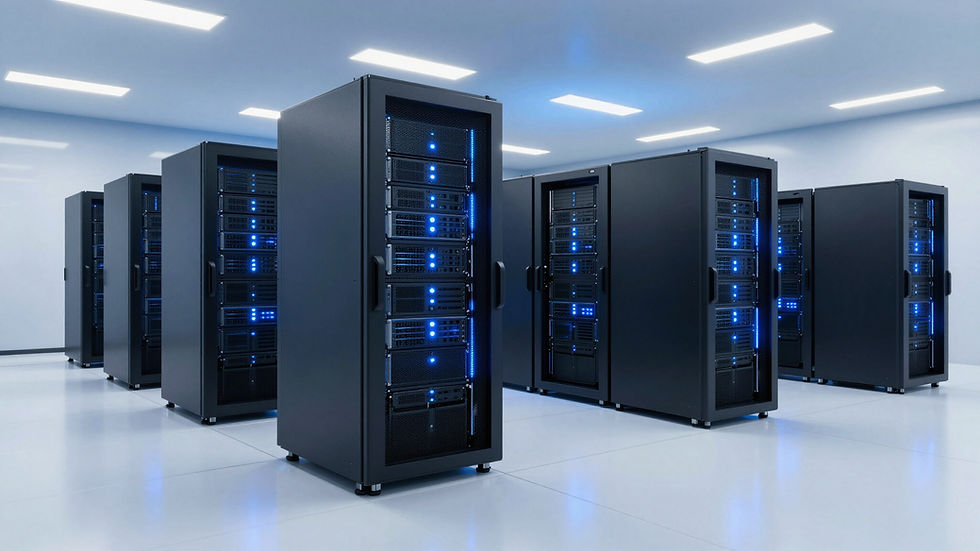High-contrast steel server infrastructure
