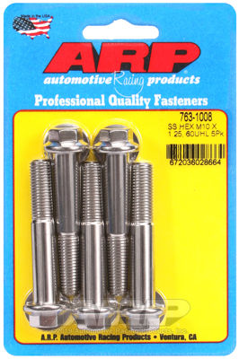 ARP 763-1008 M10 x 1.25 x 60  hex SS bolts