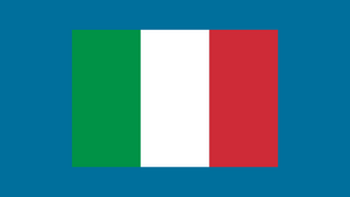Flag of Italy on a dark blue background 