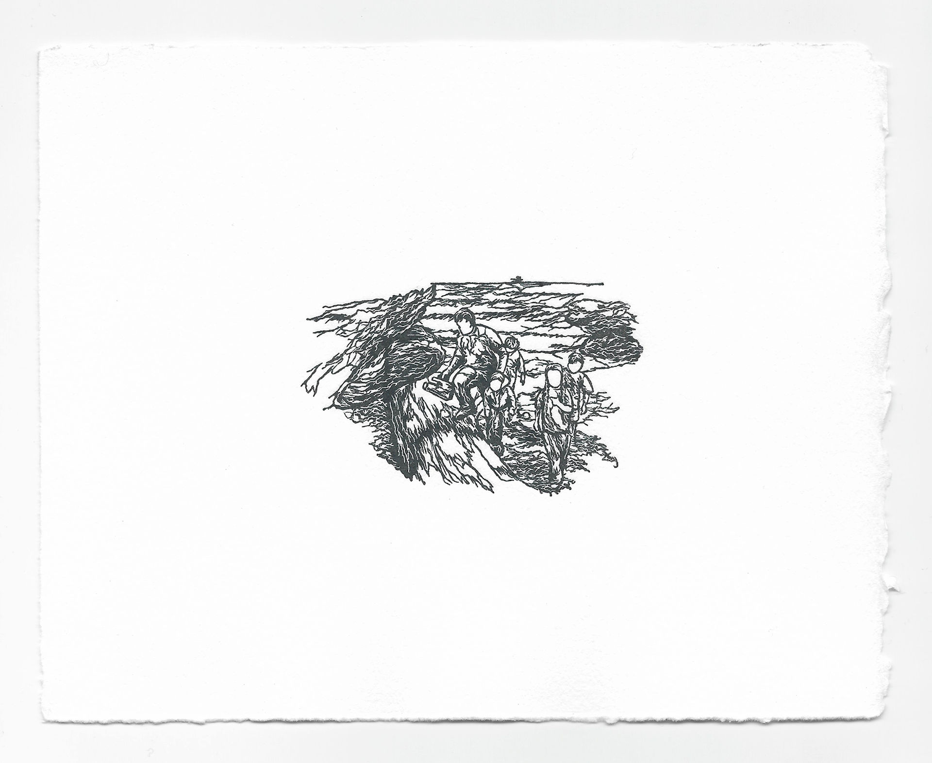 "By The Overalls" Relief Print