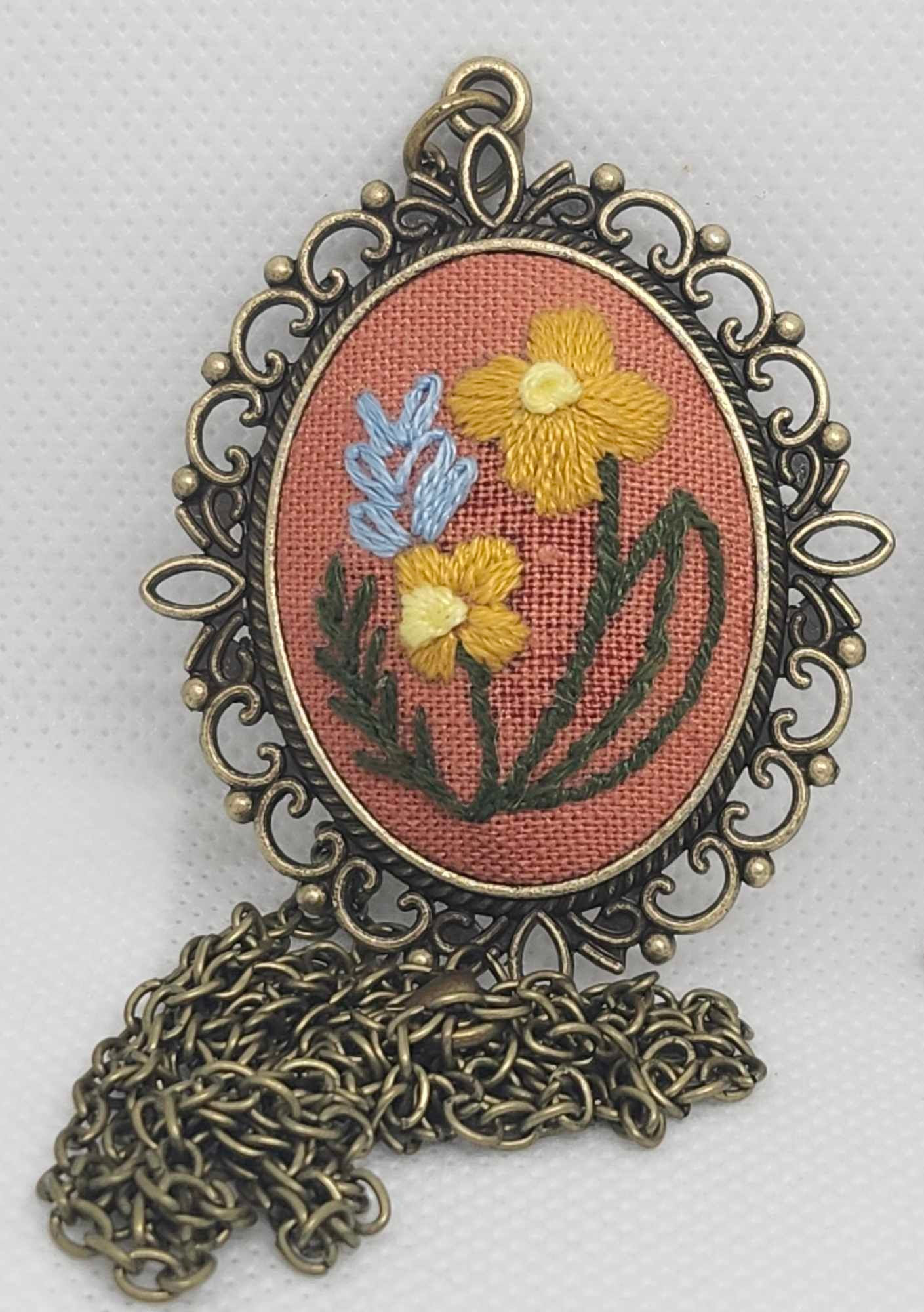 Embroidered Pendant - Spring Fling