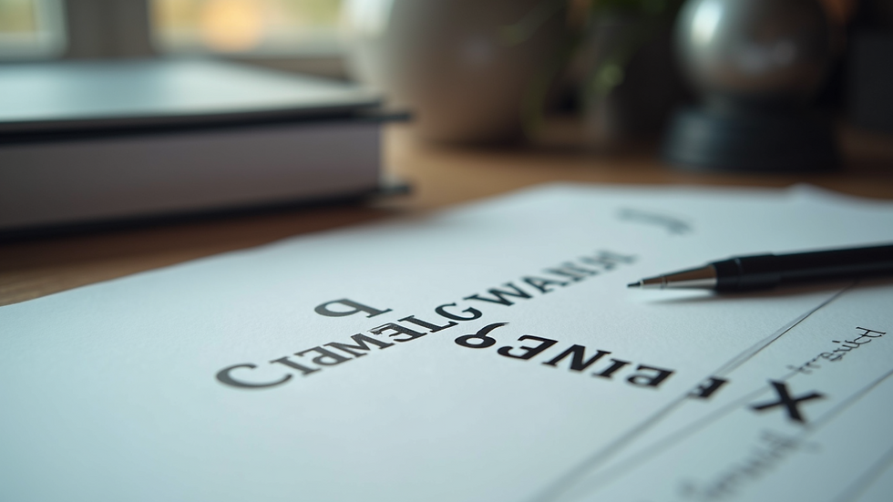 Close-up view of a trademark certificate on a desk