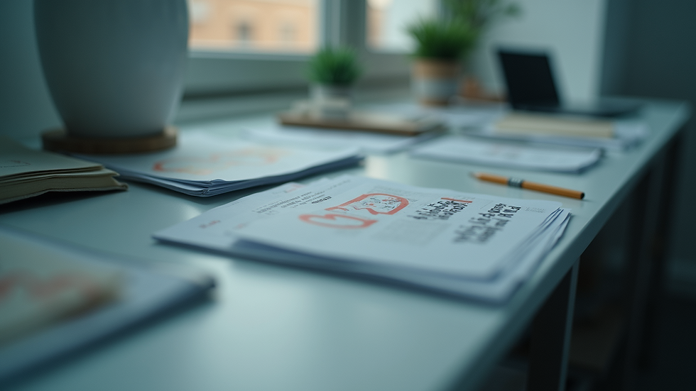 Close-up view of GST return forms