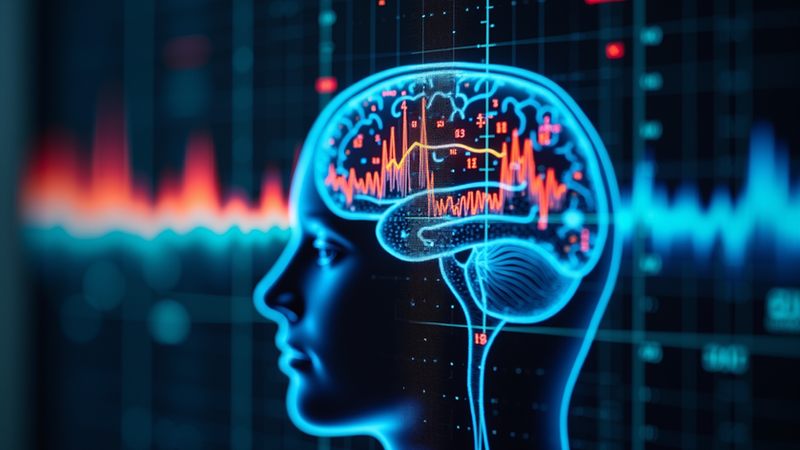 An EEG recording in a neuroscience setting