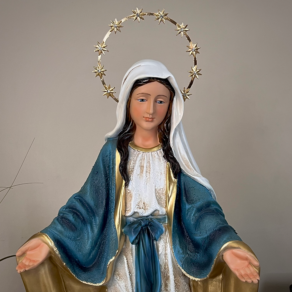 Miniatura: Nossa Senhora das Graças com Medalha Barroco 60cm Resina  (C/ Auréola)