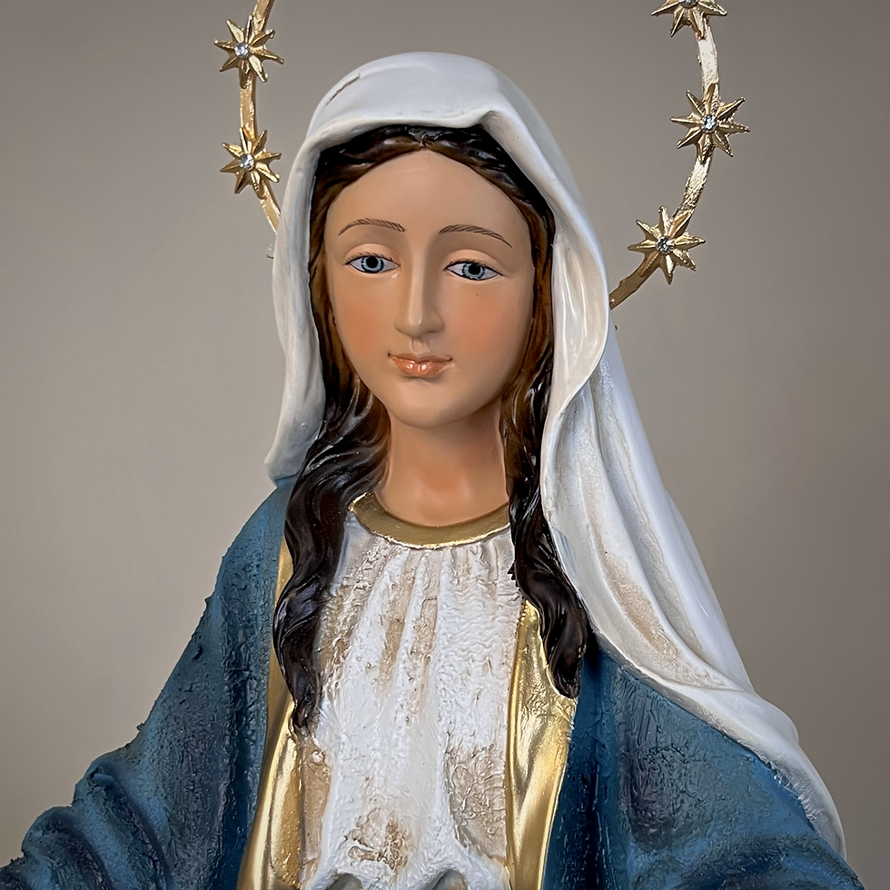 Miniatura: Nossa Senhora das Graças com Medalha Barroco 60cm Resina  (C/ Auréola)