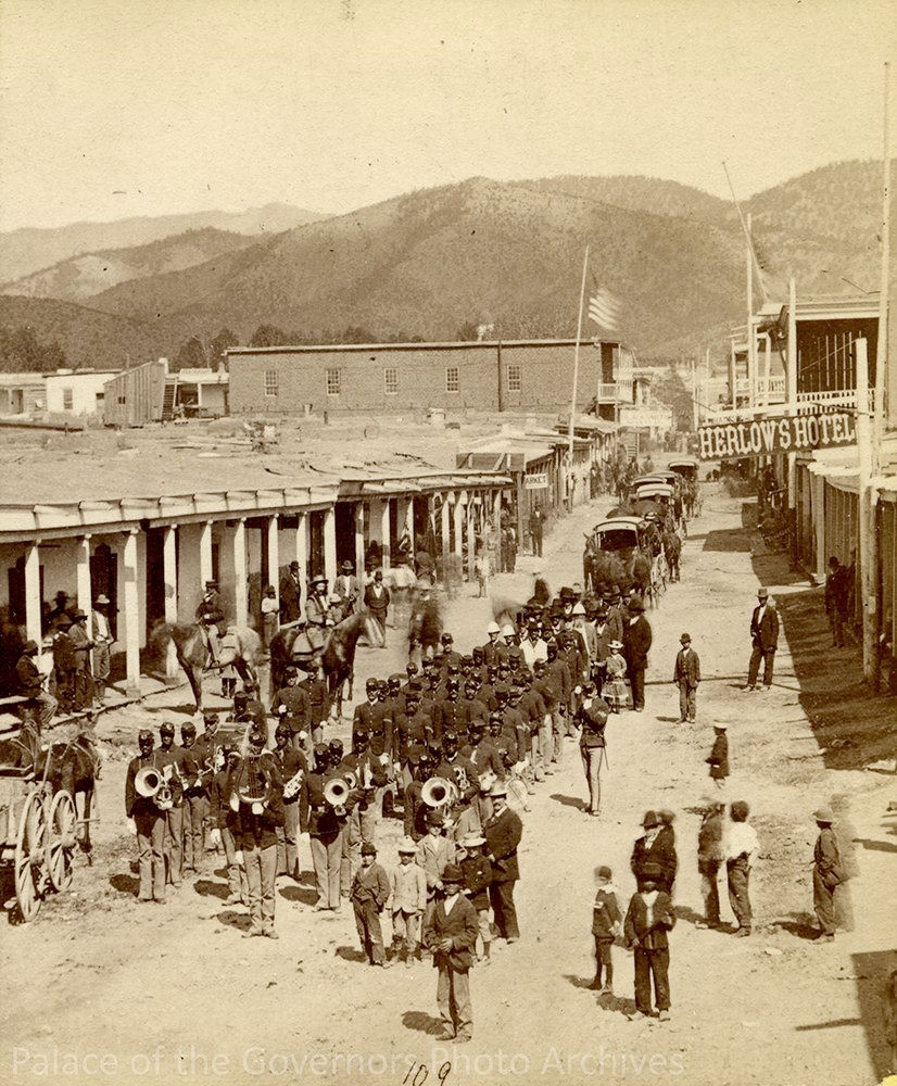Buffalo soldiers marching band, San Francisco St, #SantaFe #NewMexico, #MemorialDay 1880 By Ben Wittick (POG 087122).jpeg