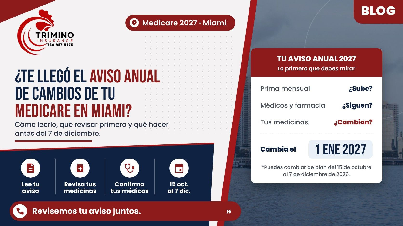 Aviso Anual de Cambios de Medicare en Miami 2027: qué revisar - Trimino Insurance