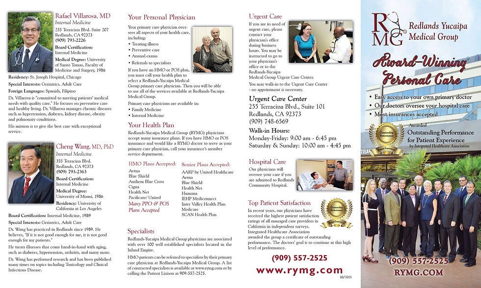 Redlands Yucaipa Medical Brochure
