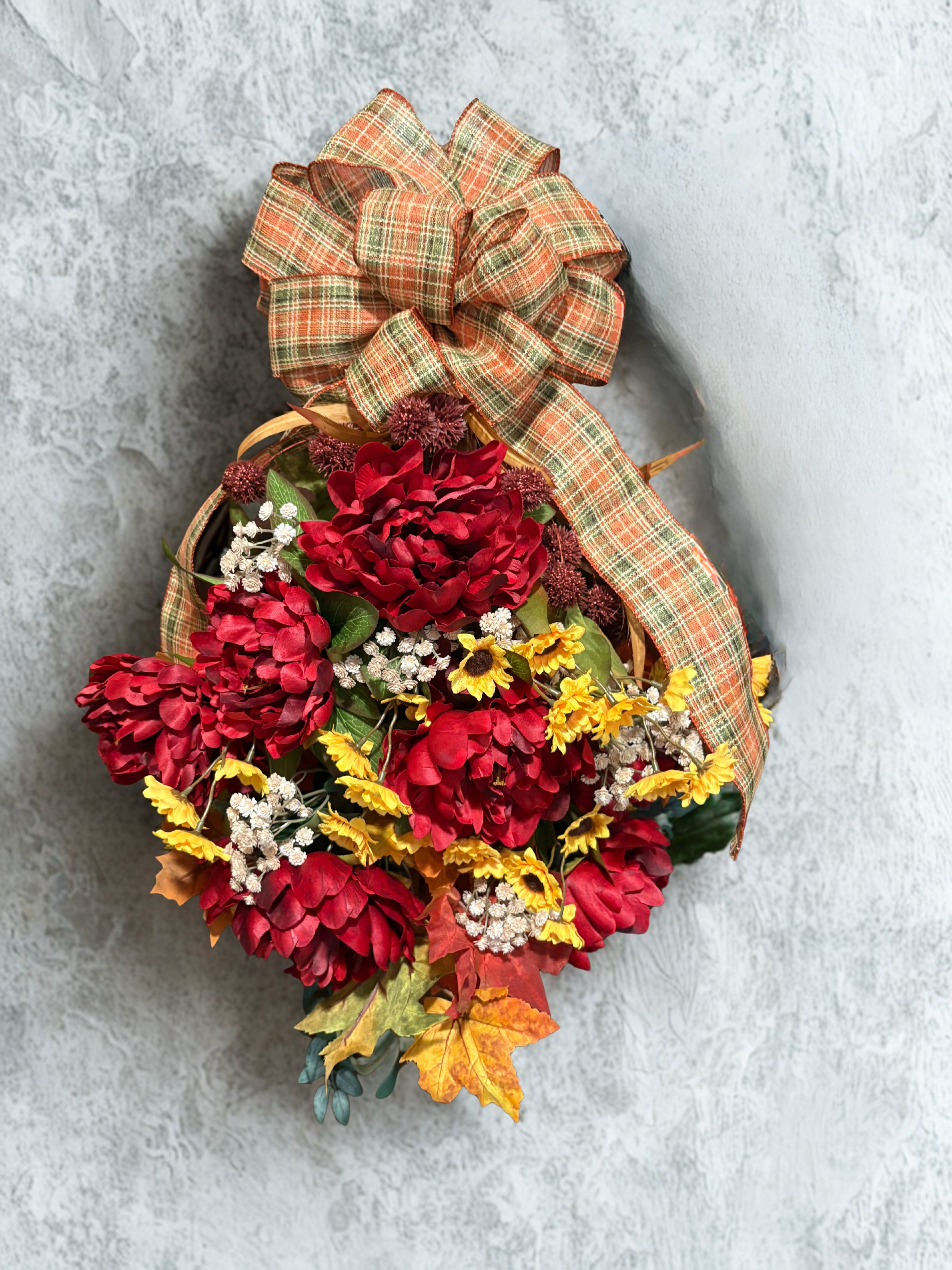 Red & Yellow Bow Swag