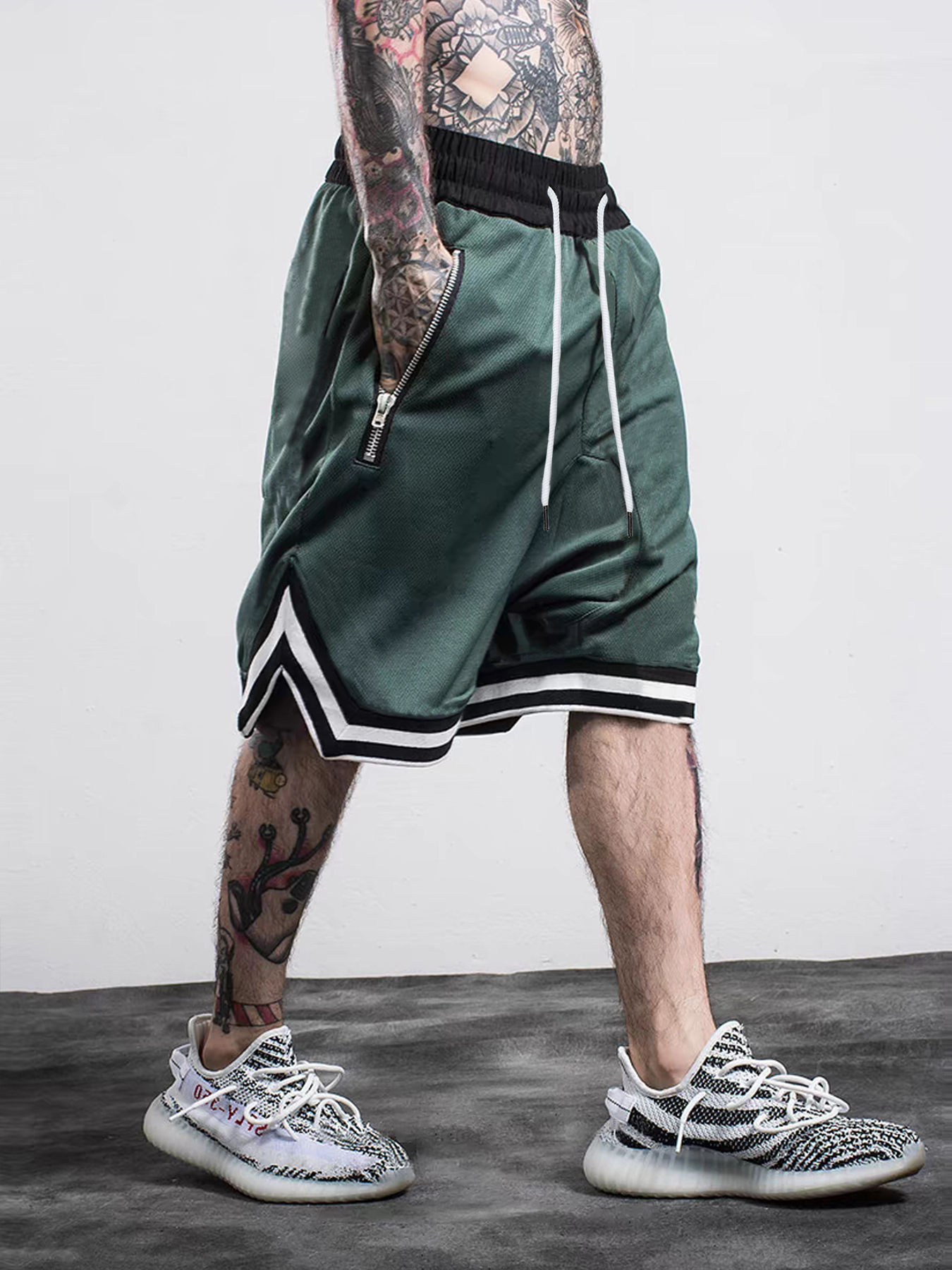 Shorts esportivos masculinos de basquete, em tecido mesh, secagem rápida, ideais