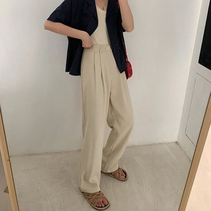 Miniatura: Calça Alfaiataria Feminina Cintura Alta – Elegância Coreana Premium