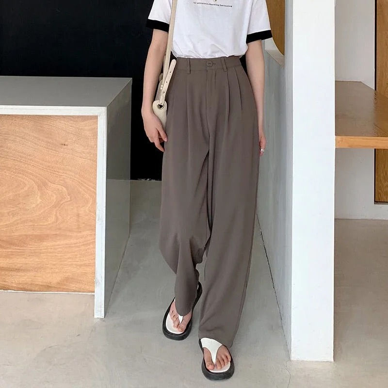 Miniatura: Calça Alfaiataria Feminina Cintura Alta – Elegância Coreana Premium
