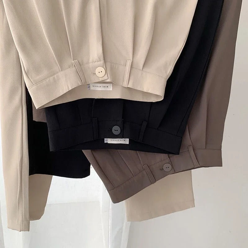 Miniatura: Calça Alfaiataria Feminina Cintura Alta – Elegância Coreana Premium
