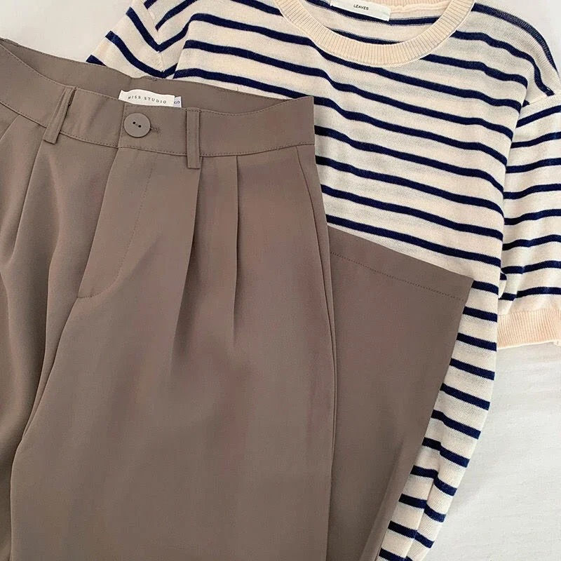 Miniatura: Calça Alfaiataria Feminina Cintura Alta – Elegância Coreana Premium