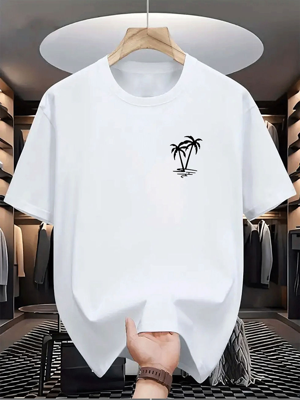 Miniatura: Camiseta masculina de verão 100% algodão, estilosa, casual, modelagem solta, com