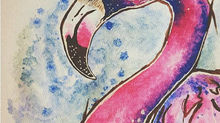 PINK FLAMINGO AQUARELLE